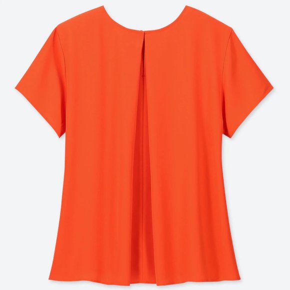 Uniqlo women drape short-sleeve a-line blouse [colour NAVY BLUE] - Picture 7 of 7